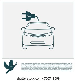 electric car line Icon. vector illustration