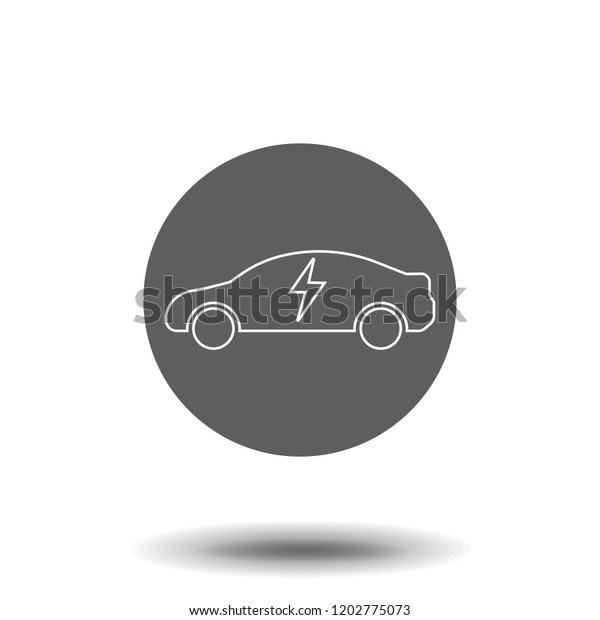 Electric Car Line\
Icon. Vector Icon Isolated on White Background. Trendy flat ui sign\
design, graphic\
pictogram.