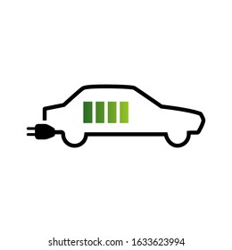 electric car logo concept green energy battery hybrid vehicles design vector