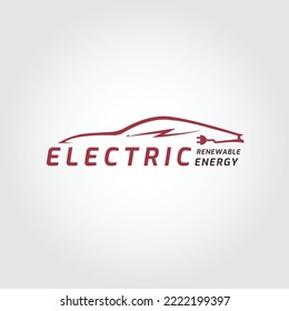 electric car logo. creative electric car concept vector illustration design