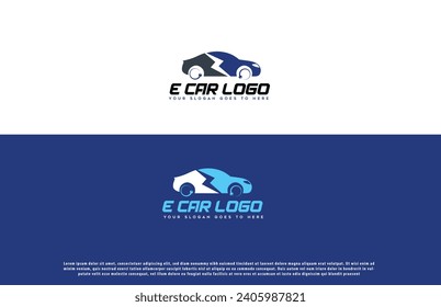 diseño de logotipo de coche eléctrico. diseño de logotipo creativo de coches eléctricos. diseño híbrido del logo del coche. diseño de logotipo de coches modernos