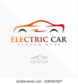 electric car logo design template