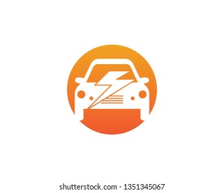 Electric car logo design vector