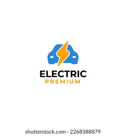 Electric car logo design vector illustration