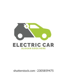 Electric car logo design vector