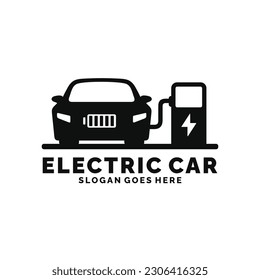 Electric car logo design vector
