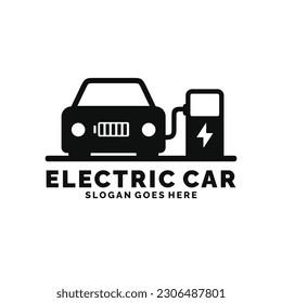 Electric car logo design vector
