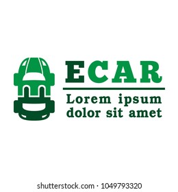 Electric car logo. E-car design template.