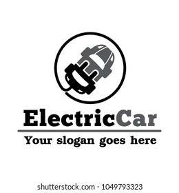Electric car logo. E-car design template.