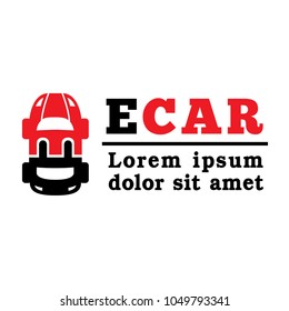 Electric car logo. E-car design template.