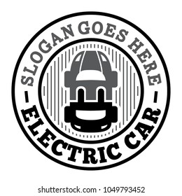 Electric car logo. E-car design template.