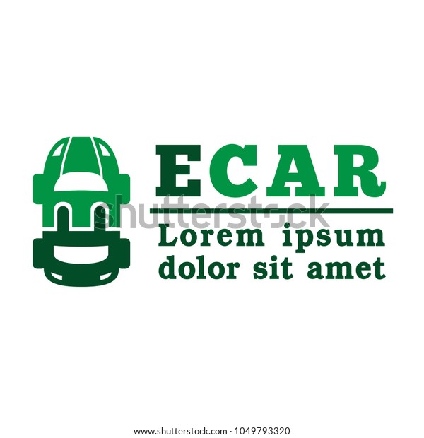 Electric car logo. E-car\
design template.