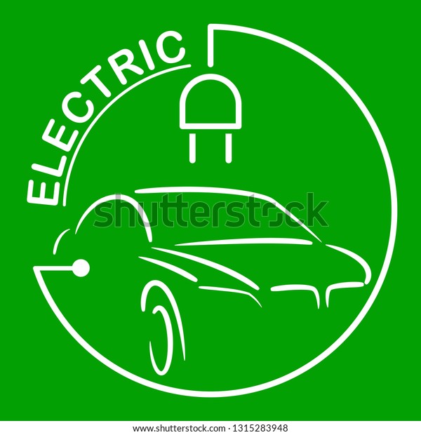 Electric Car Logo. Eco Vehicles Symbol.\
Ecological Transport Icon. Vector\
illustration