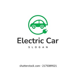 Logotipo Electric Car, Logotipo Ecológico Green Car.