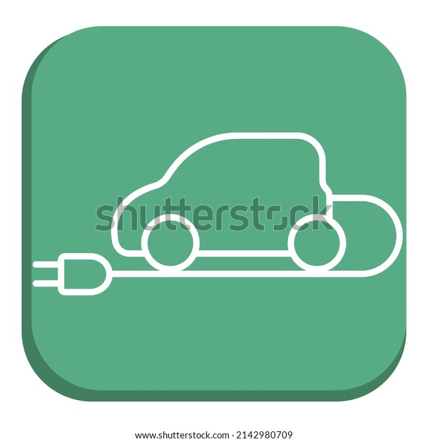 Electric car logo, icon,\
Eco Vehicles Symbol, Design template linear minimal. Vector\
illustration.