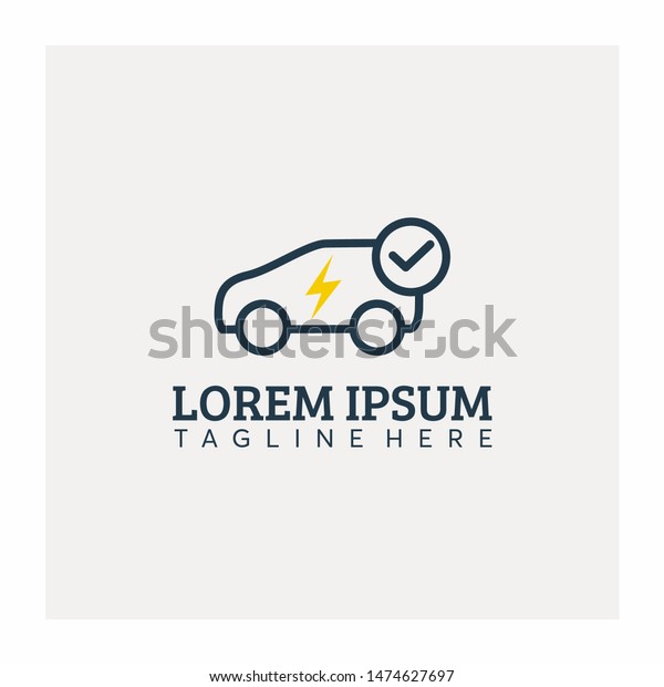 Electric Car Logo Linear Icon\
Vector