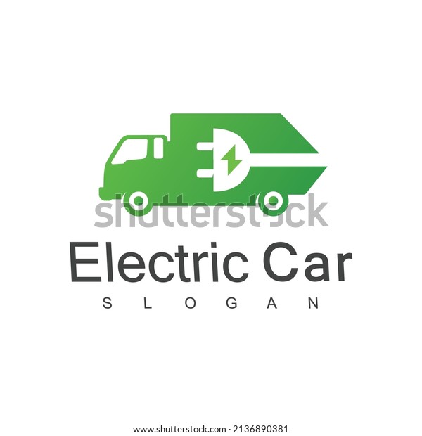 Electric Car Logo with plug icon And bolt symbol,\
Green Energy Concept