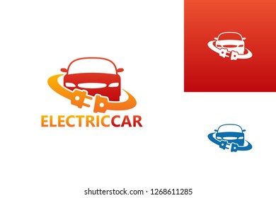 Electric Car Logo Template Design Vector, Emblem, Design Concept, Creative Symbol, Icon