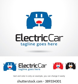 Electric Car Logo Template Design Vector