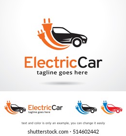 Electric Car Logo Template Design Vector