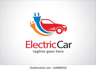Electric Car Logo Template Design
