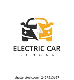 Electric Car Logo Template. green drive icon