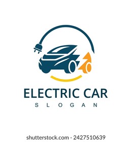 Electric Car Logo Template. green drive icon