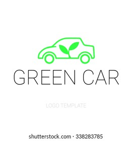 Electric car logo template sign icon. Environmental eco symbol. Electric vehicle transport. 