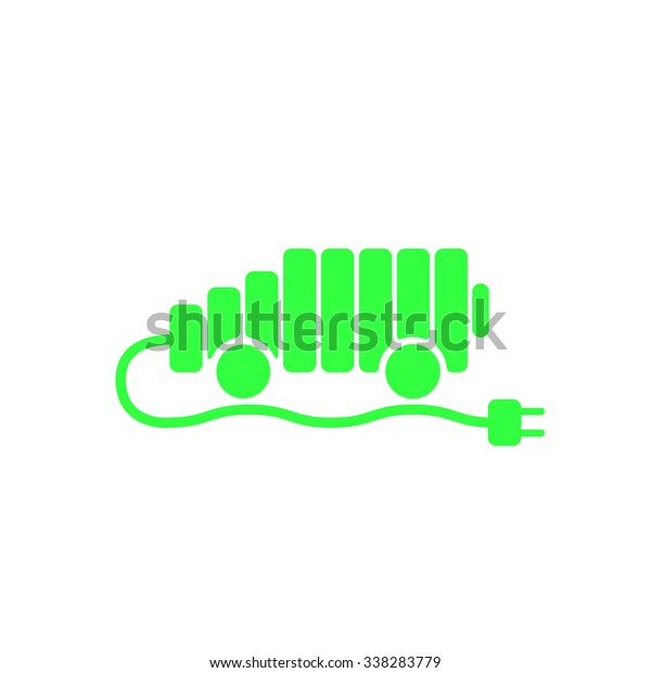 Electric car logo template sign icon.\
Environmental eco symbol. Electric vehicle transport.\

