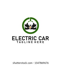 Electric Car Logo Template Vector