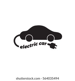 Electric car logo. Vector cartoon style isolated illustrations