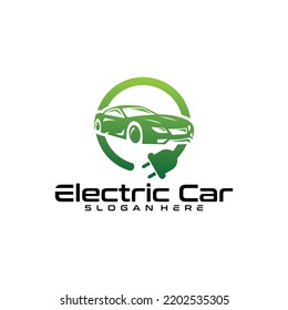 electric car logo vector design template