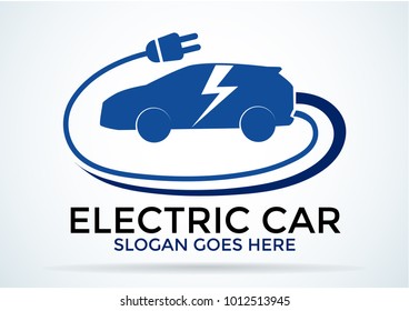 electric car logo.- Vector illustration