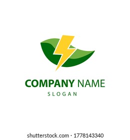 Logo für Elektroautos. Vektorhintergrund.Grüner Logo. Umweltfreundliches Auto- oder Elektrofahrzeug-Konzept auf weißem Hintergrund.