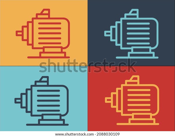 Electric Car Motor Logo Template,
Simple Flat Icon of
car,environment,battery