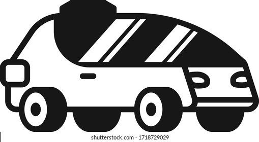 Electric car on battery, concept illustration for ecology, sustainability, clean air, future. Vector illustration in flat style.