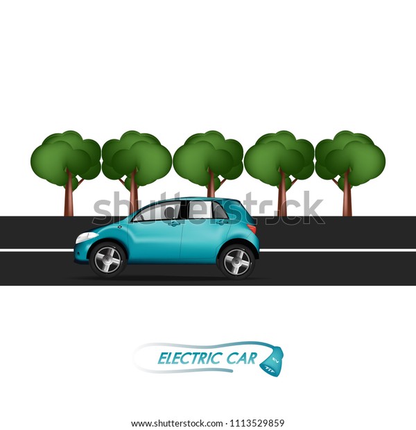electric car on\
road