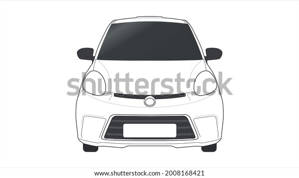 an electric car on white
background