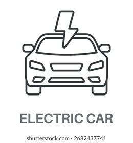 Concepto de contorno de coche eléctrico Vector de diseño de estilo simple