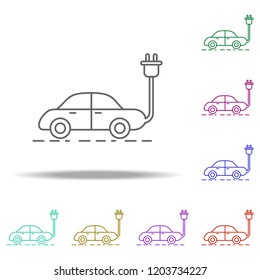 electric car outline icon. Elements of Ecology in multi color style icons. Simple icon for websites, web design, mobile app, info graphics