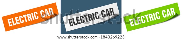 electric\
car paper peeler sign set. electric car\
sticker