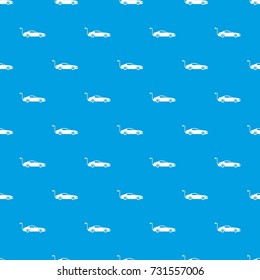 Electric car pattern repeat seamless in blue color for any design. Vector geometric illustration
