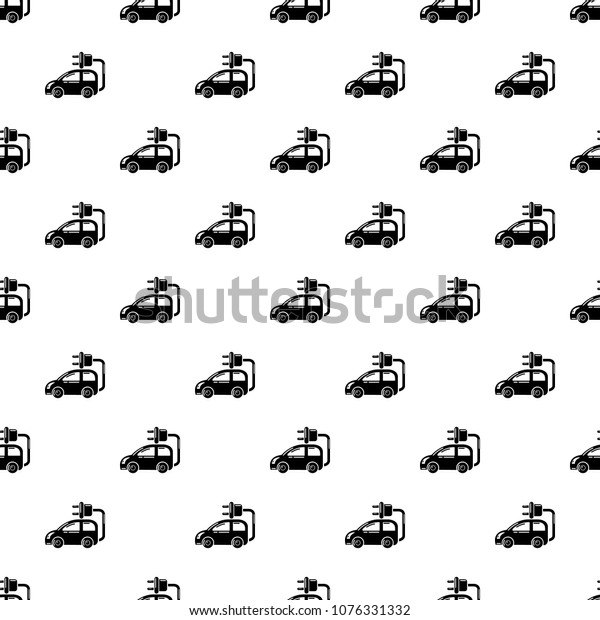 Electric car pattern vector seamless repeating for\
any web design