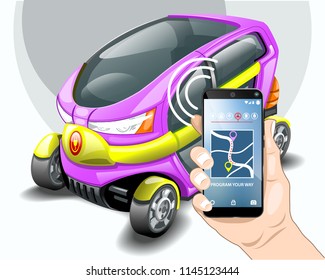 Electric car phone navigation system