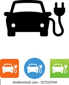 Electric car with plug icon