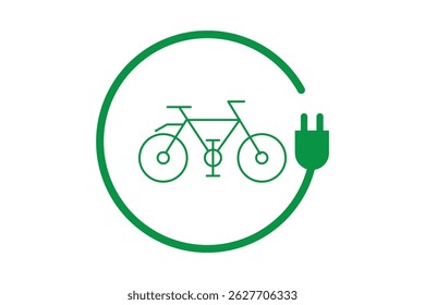 Carro elétrico com ícone de plugue. Estilo de contorno simples. Carro EV, ponto de carregamento de veículos híbridos verdes, conceito de veículo ecológico. Símbolo de linha fina. Ilustração vetorial isolada. Traçado editável.