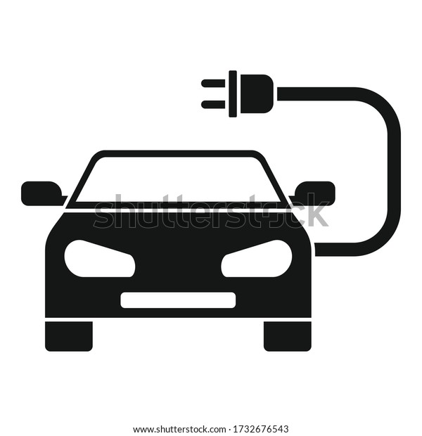 Electric car\
plug icon. Simple illustration of electric car plug vector icon for\
web design isolated on white\
background