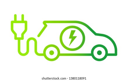 Electric car with plug icon symbol, EV car, Green hybrid vehicles charging point logotype, Eco friendly vehicle concept, Vector illustration - Shutterstock ID 1380118091