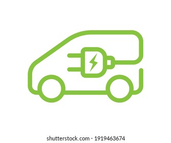 Electric car with plug icon symbol, EV car, Green hybrid vehicles charging point logotype, Eco friendly vehicle concept, Vector illustration - Shutterstock ID 1919463674