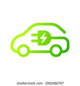 Electric car with plug icon symbol, EV car, Green hybrid vehicles charging point logotype, Eco friendly vehicle concept, Vector illustration svg